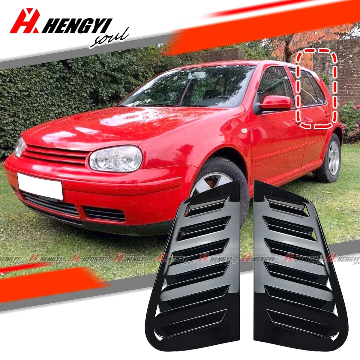 Rear Window Louver in Glossy Black for 5-Door Golf MK4 (1997-2004)