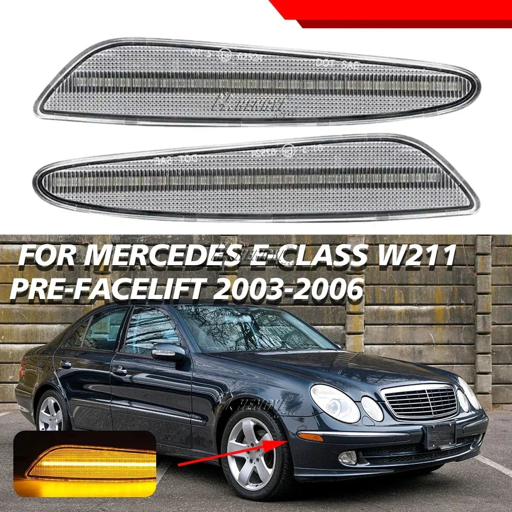 LED Front Side Marker Light Pair for E-Class 2003 to 2006