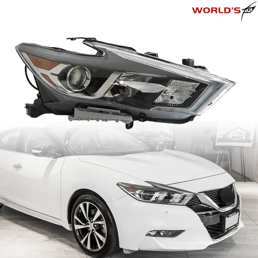 Right Headlight for Nissan Maxima (2016–2018) Halogen with LED DRL Black Clear