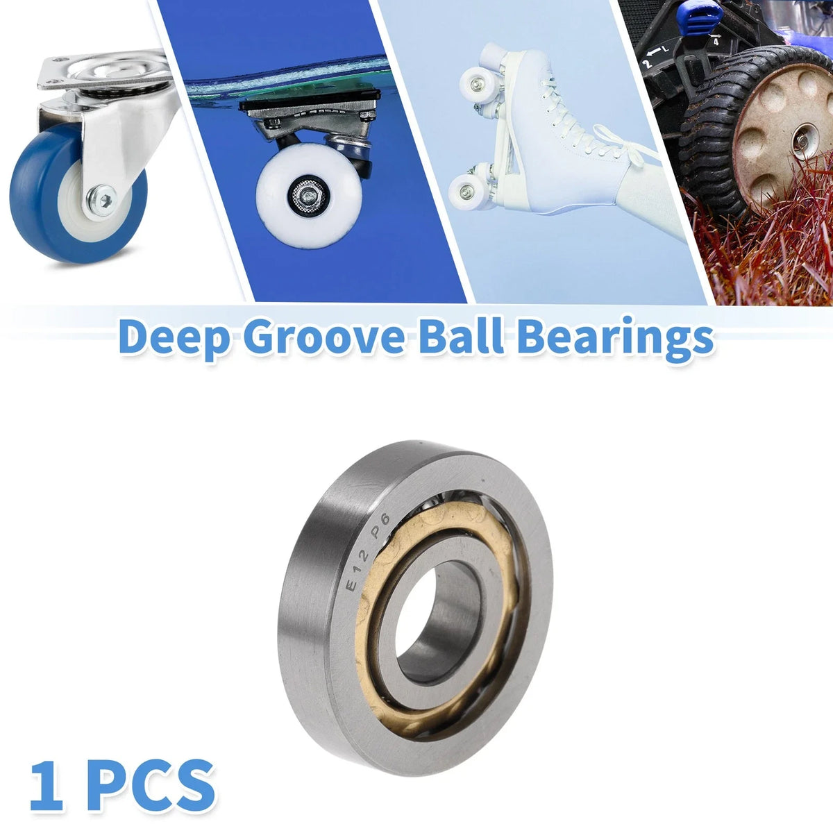 E12 Deep Groove Ball Bearings for Scooter Skateboard Wheel (12x32x7mm)