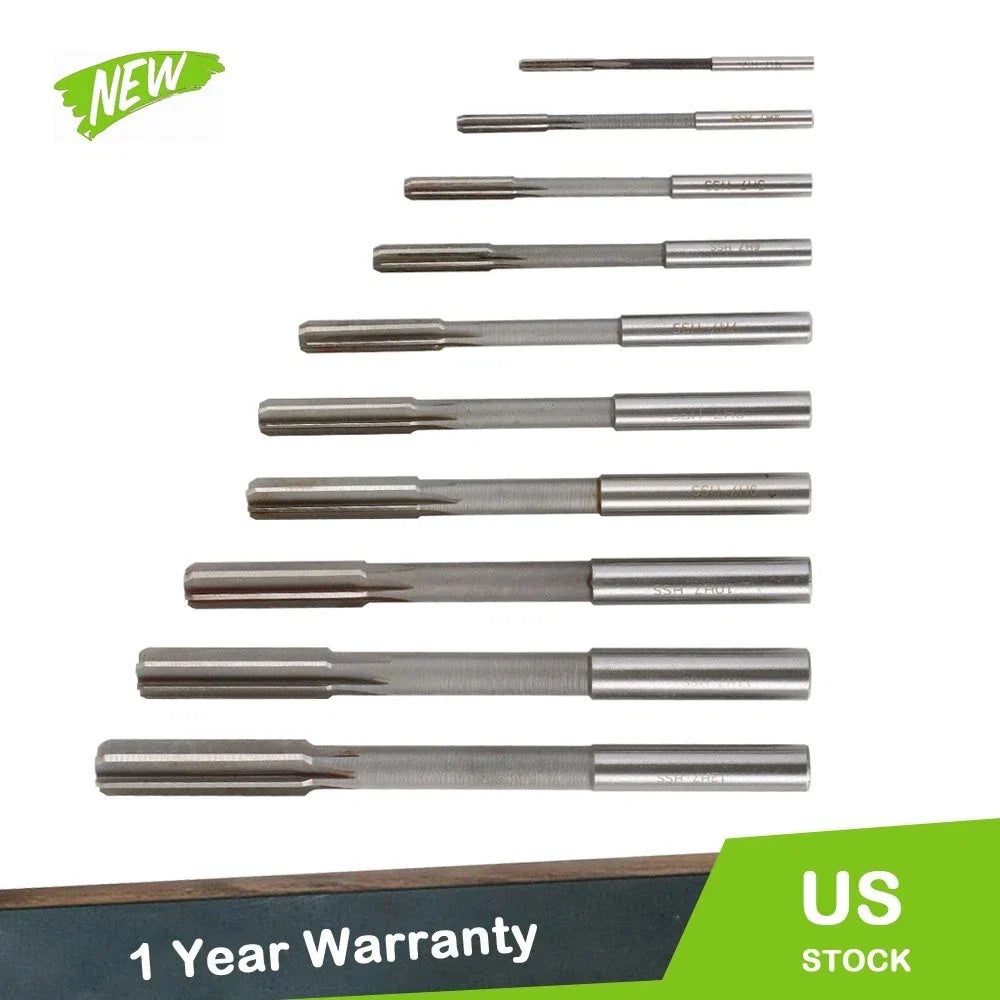 10-Piece HSS Reamer Set for Milling Applications (3-12mm)