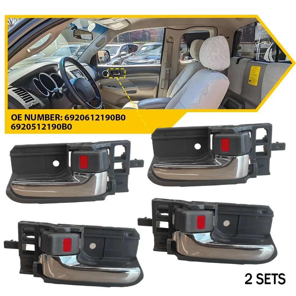 Gray Door Handle Set with Chrome Lever for Toyota Corolla Matrix (H)