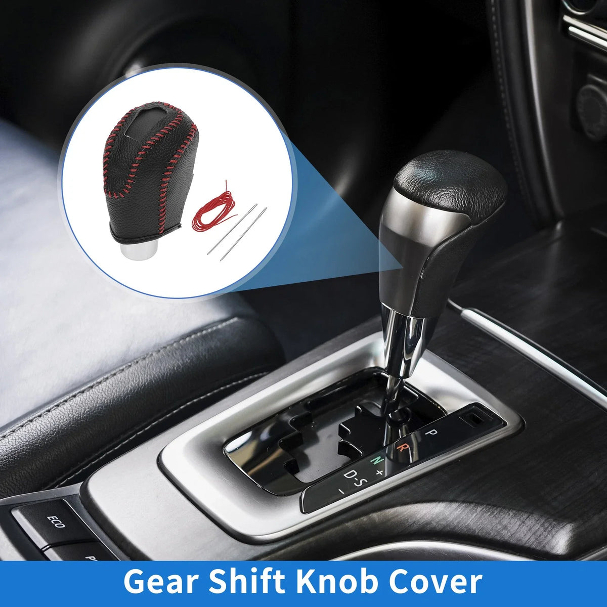 1 Pc Gear Shift Knob Cover for Volkswagen Taos (2022–2023) Pebbled Black Red