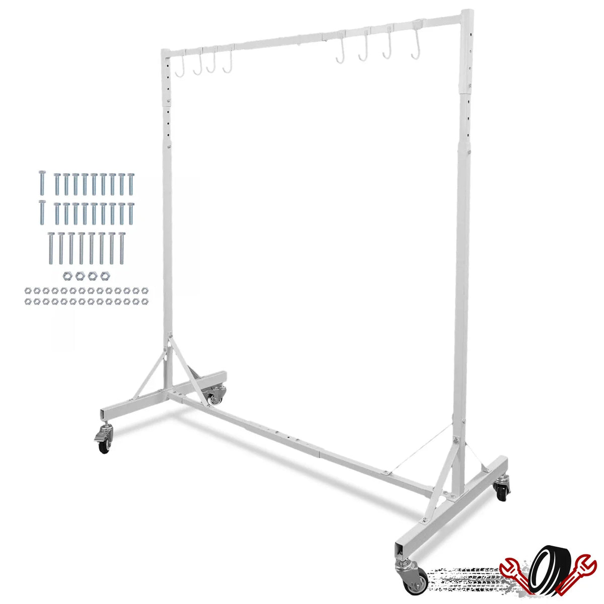 Adjustable Painting Rack for Automotive Paint Stand (8 Hooks)