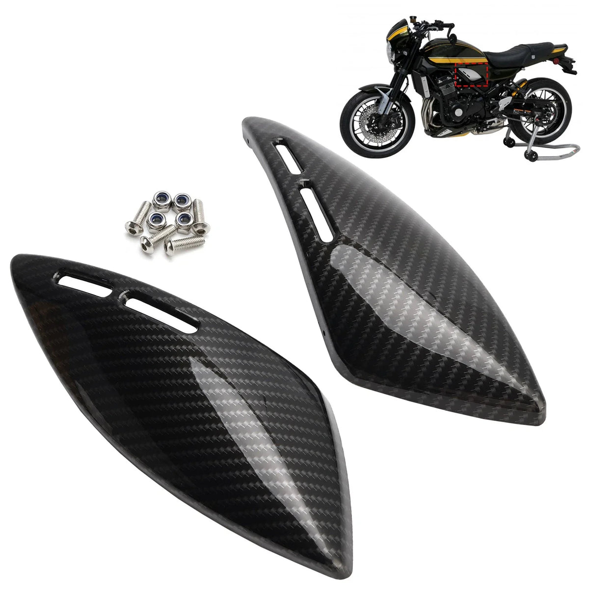 Gas Tank Side Cover Panel - Carbon for Z900RS Kawasaki 2018-2024