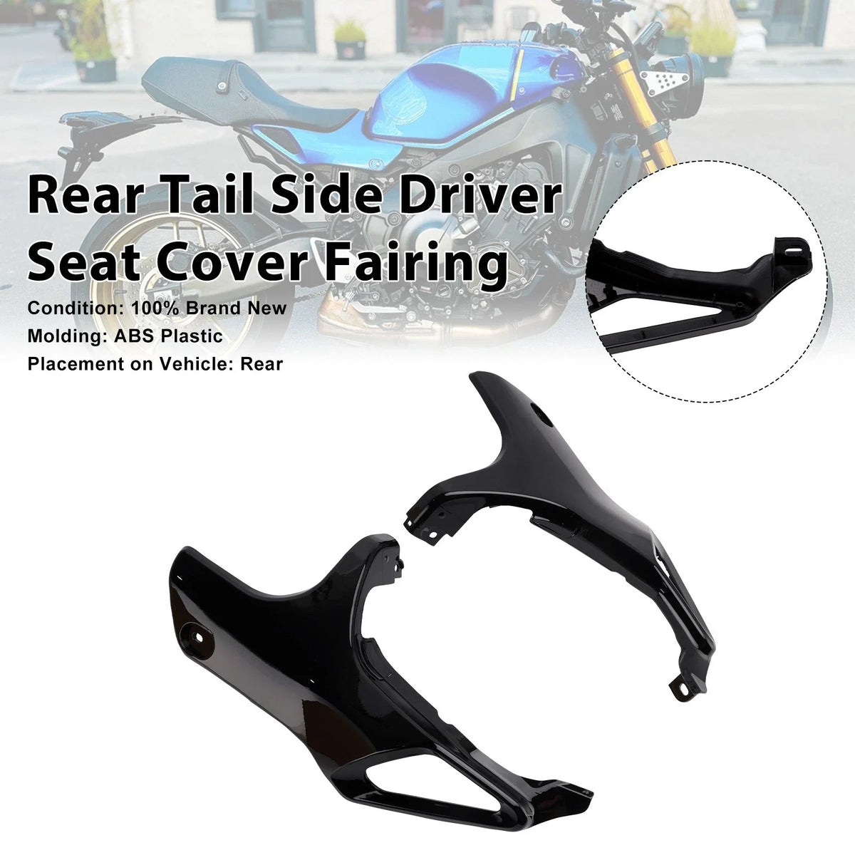 Side Seat Fairing Panel Cowl for Yamaha XSR900 (2022–2026) Black