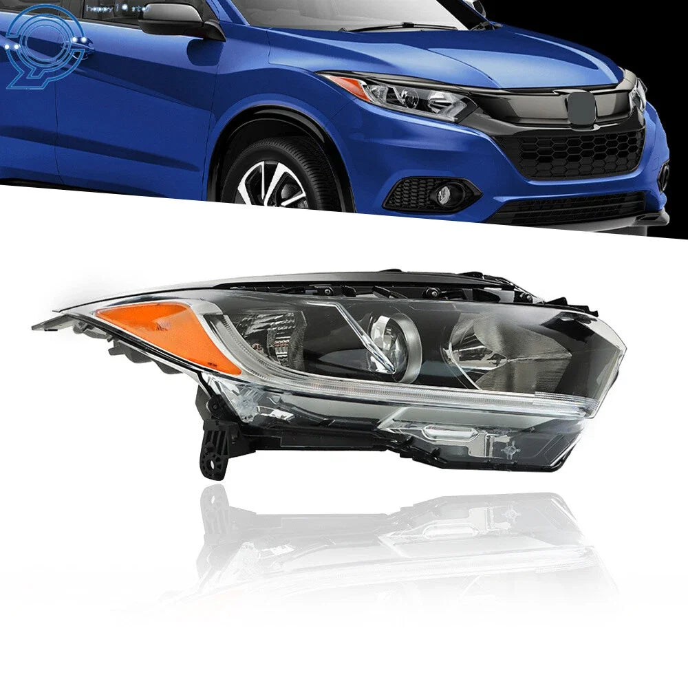 Halogen Headlight Assembly with Black DRL LED for Honda HR-V 2019-2021