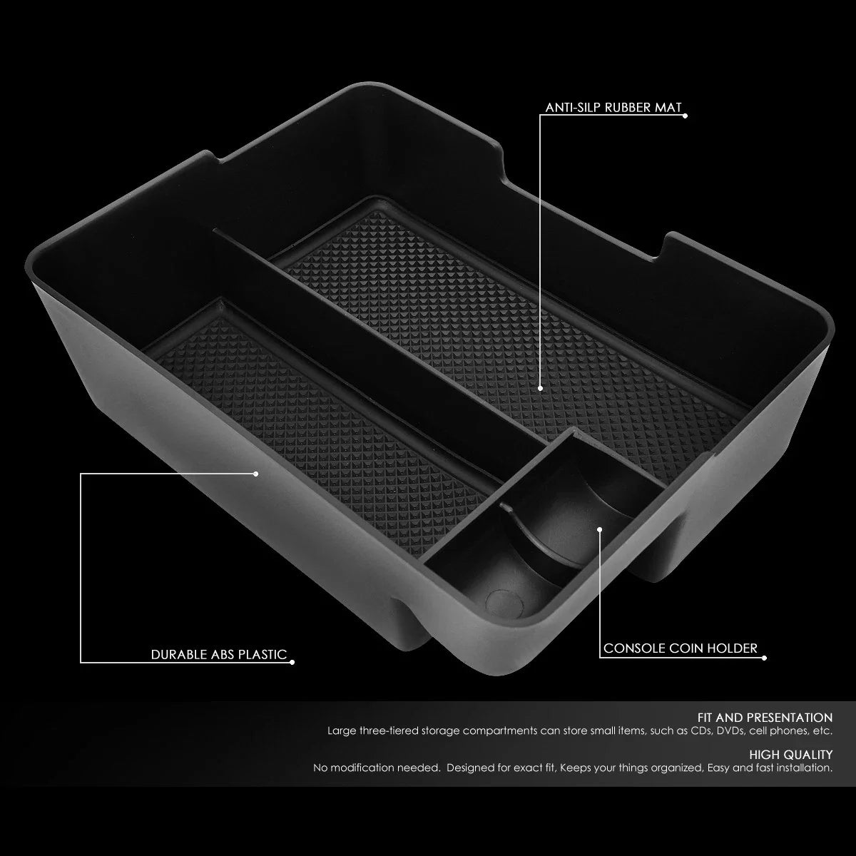 Front Center Console Organizer Tray for Tesla Model 3 (2017–2019)