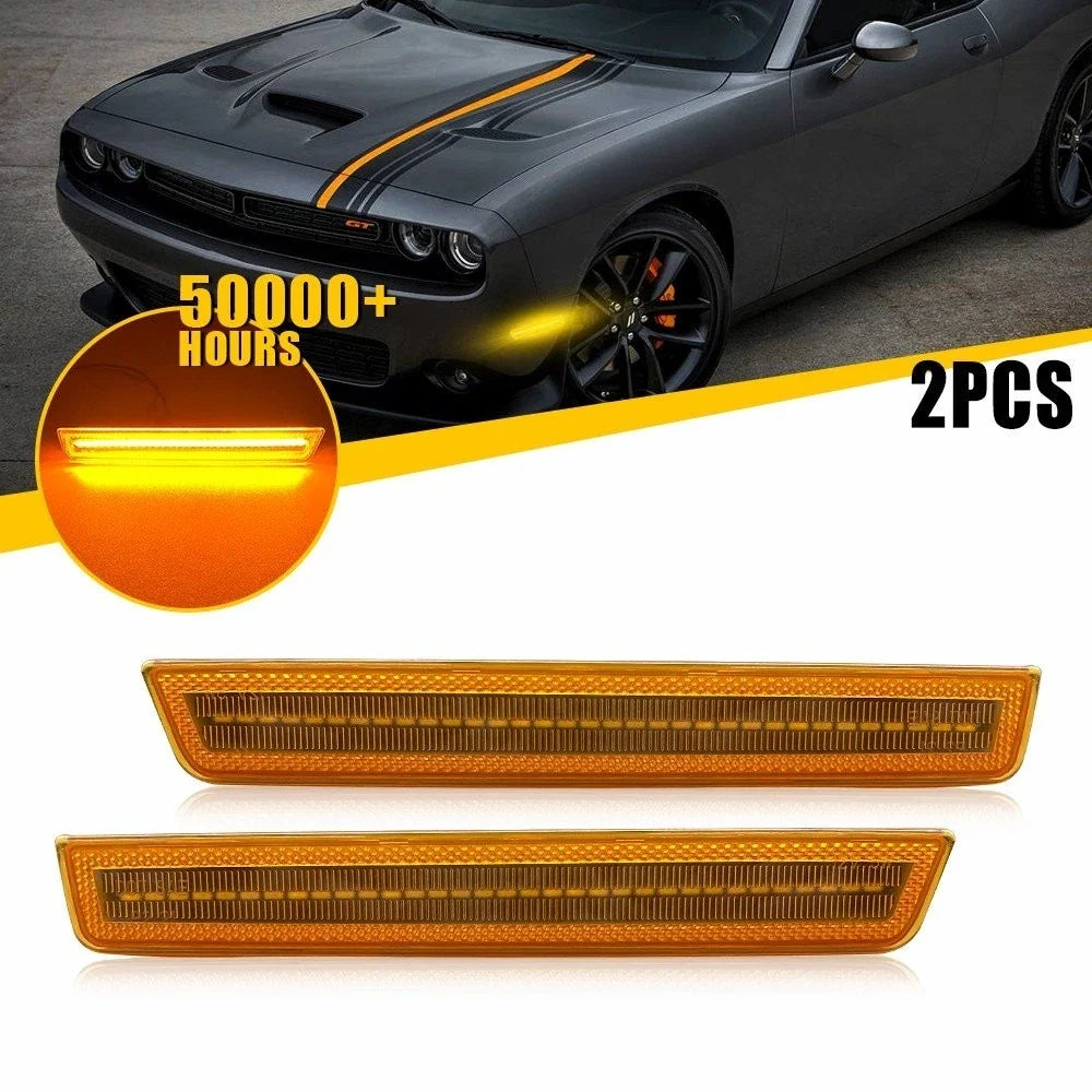2X Amber LED Side Marker Light for Dodge Challenger (2015–2023)