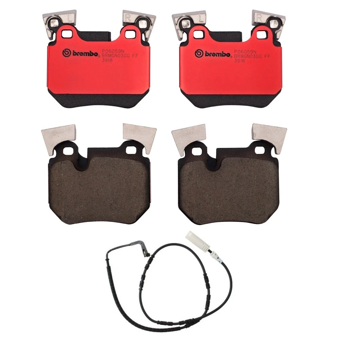 Set of 4 Rear Ceramic Brake Pads with Sensor for BMW E82 E88 (2008–2013)