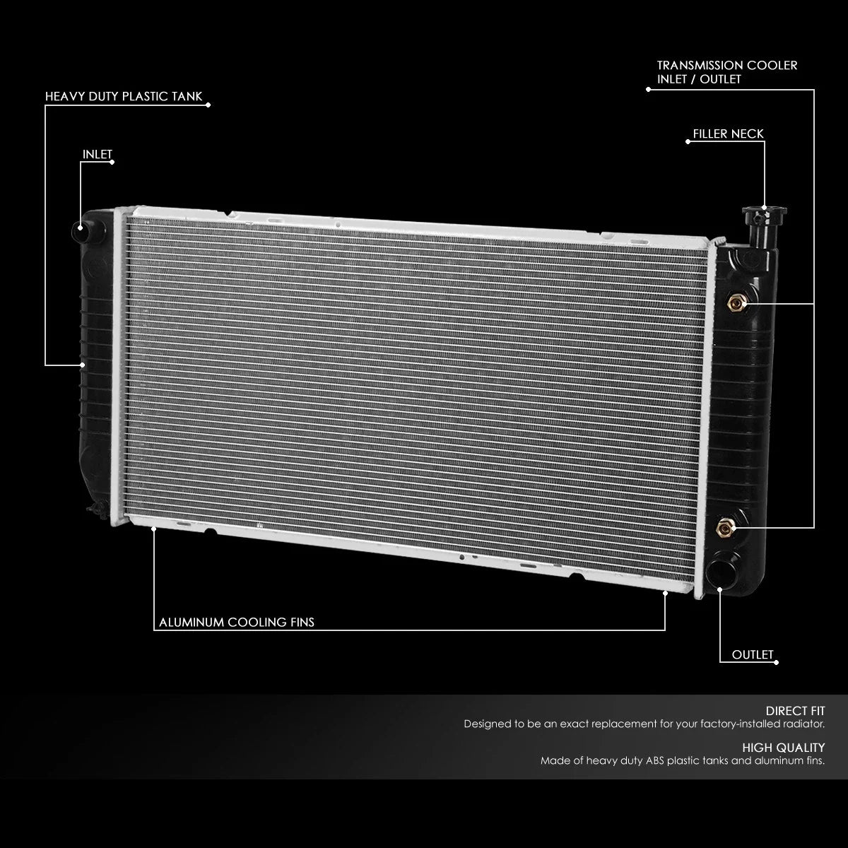 Aluminum Radiator for Chevy GMC 1500 2500 3500 Escalade (1996–2000) 2317