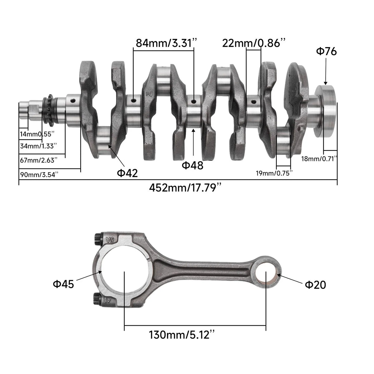 Bearing Set with Crankshaft & Connecting Rod for Kia Tucson (Turbo)