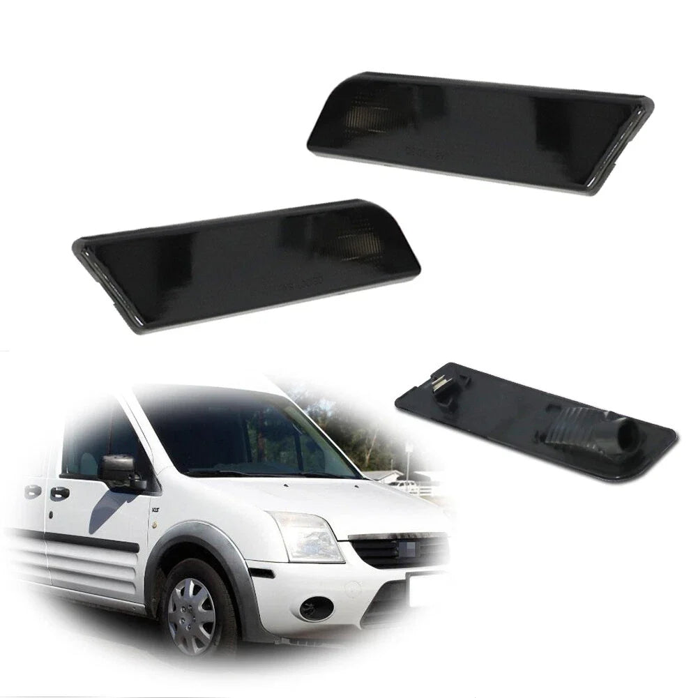 Set of 2 Black Front Corner Side Marker Signal Lights for Ford Transit Connect (2010–2013)