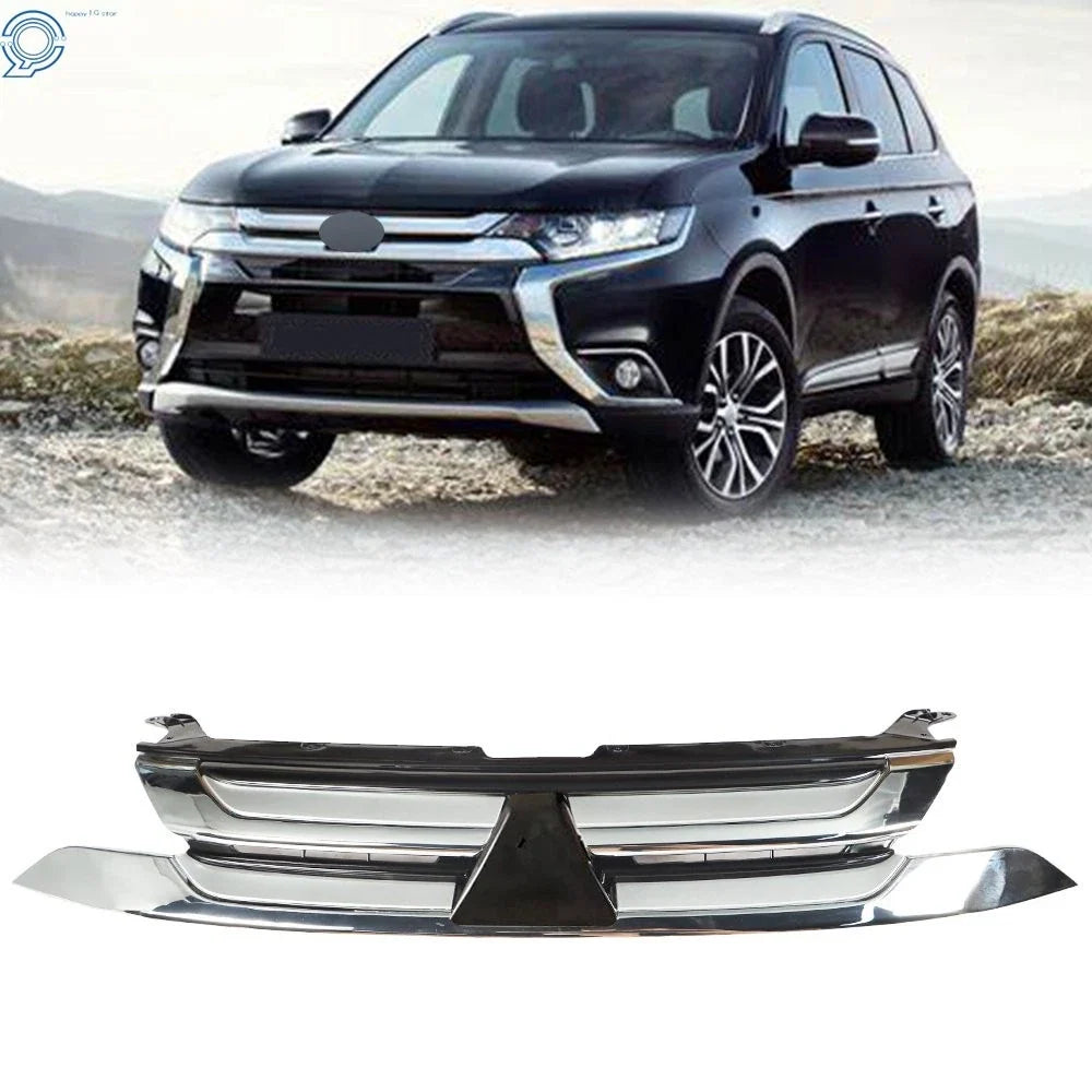 Front Bumper Upper Grille for Mitsubishi Outlander (2016–2018) Chrome/Black
