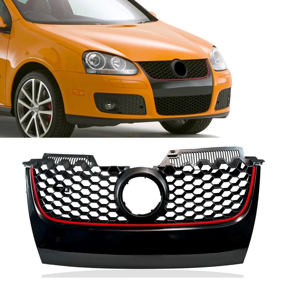 Front Upper Bumper Mesh Grille for Volkswagen GTI Jetta (2006–2009)