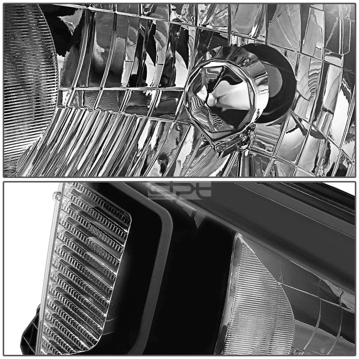 Pair of Black Housing Clear Corner Headlights for Toyota Tundra (2014–2021)