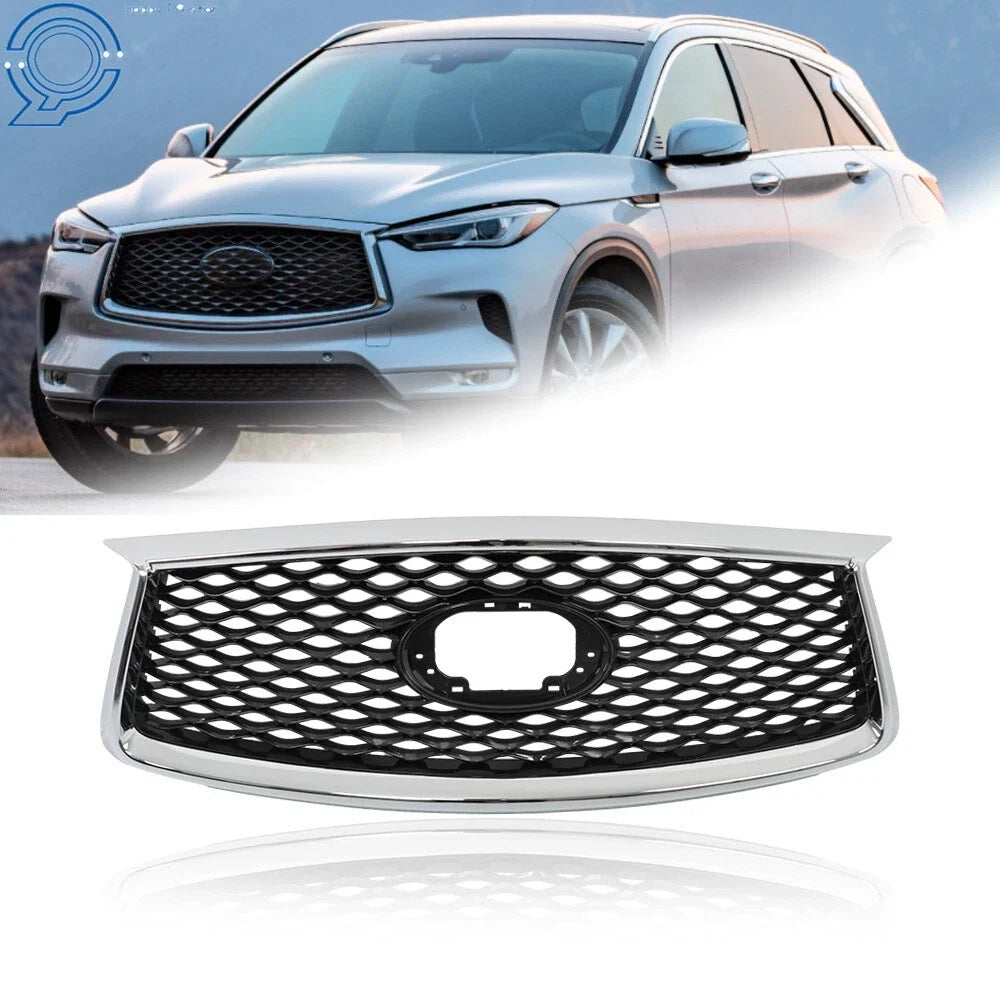 Chrome Black Front Upper Grille for Infiniti QX50 (2019–2023)