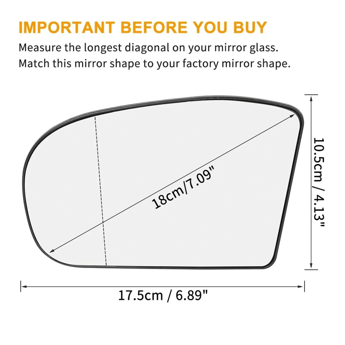 Wing Mirror Glass Heated for Mercedes-Benz C 230 2002-2007
