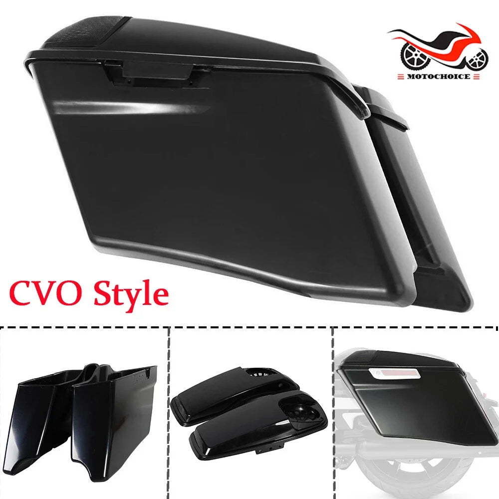 Stretched Extended Hard Saddlebags with Speaker Lid for Harley (2014–Present)