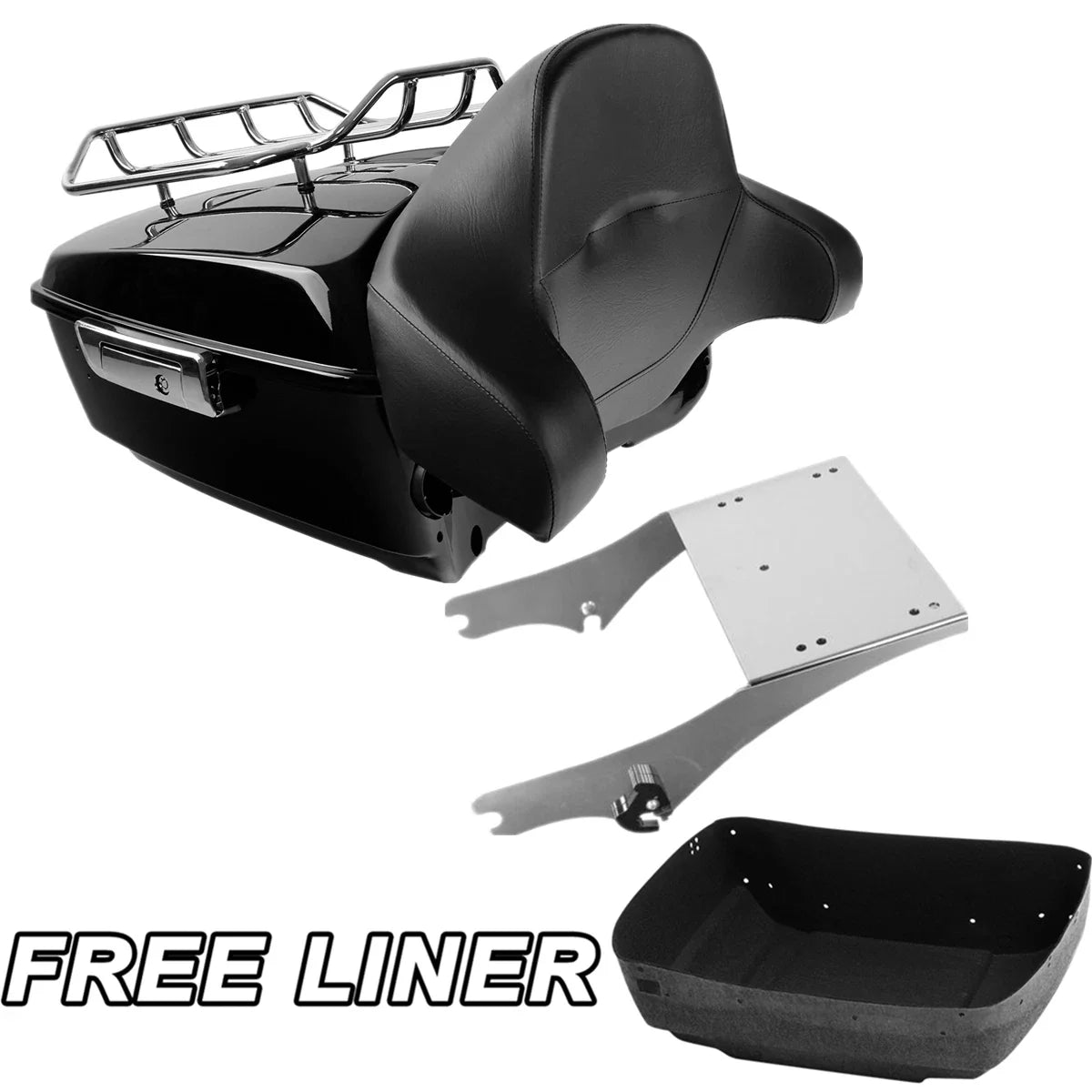 Trunk Backrest Pad Rack for Harley Touring 1997-2008