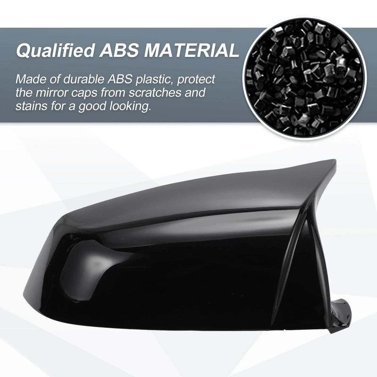 Gloss Black Rearview Mirror Cover Cap for 5 Series BMW E63