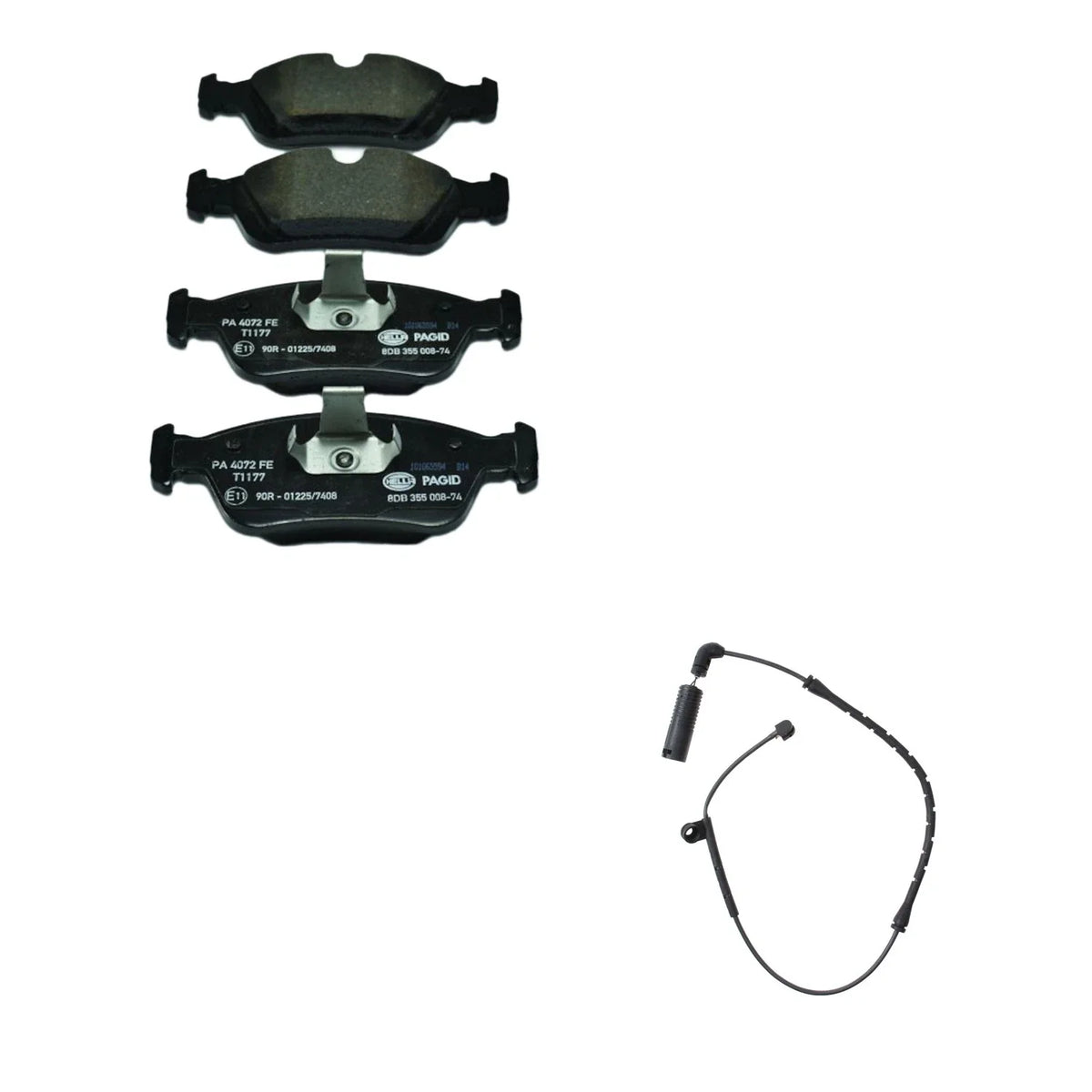 Hella Front Low-Met Disc Brake Pad Set w/Sensor for BMW E36 E46 E85 Z4 (1998–2006)