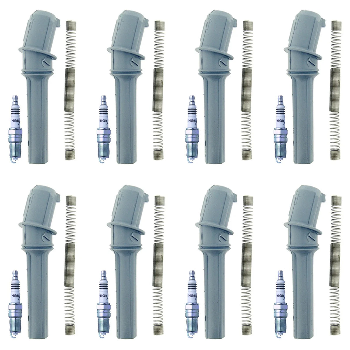 Set of 8 NGK Iridium IX Spark Plugs & Coil Boots for Ford Mustang (1994–2004)
