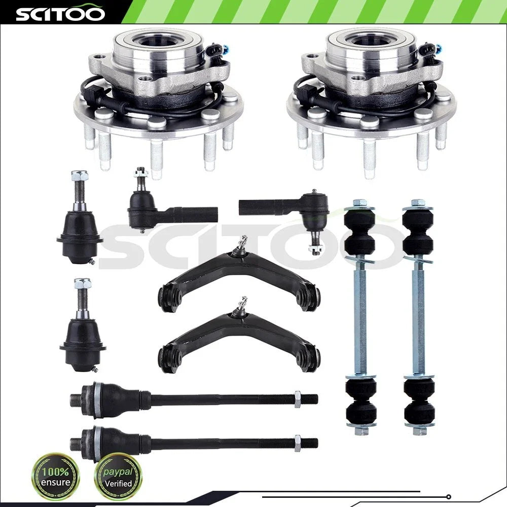 Control Arm Tie Rod End & Wheel Hub Bearing for 2001-2003 Chevrolet