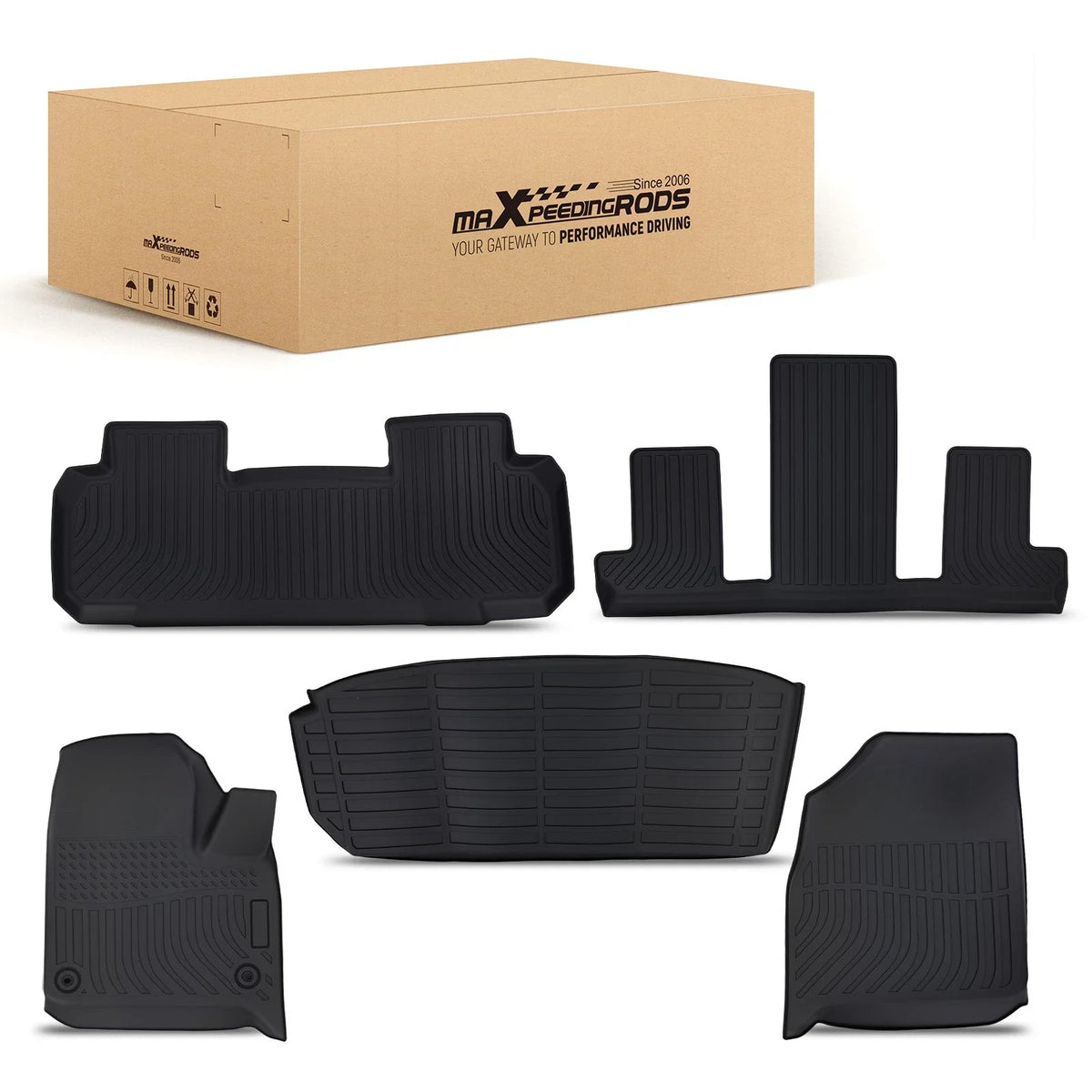 3 Row TPE Floor Mats for Chevrolet Traverse (2018–2023) Waterproof