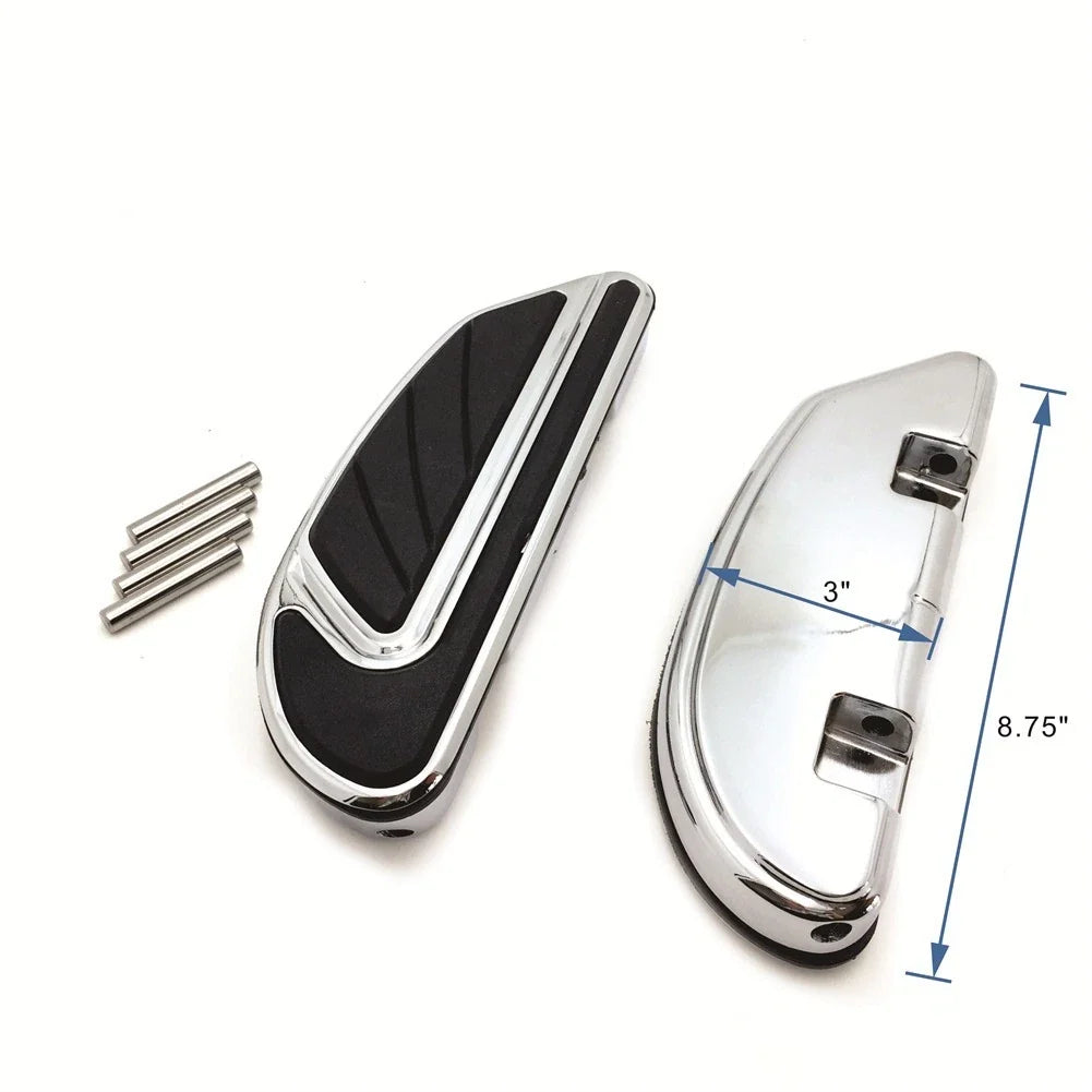 Chrome Airflow Footboard Kit for Softail (2000–2017) & Touring