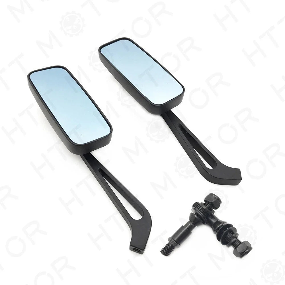 Rearview Mirror with Anti Glare Blue Glass for Harley Dyna