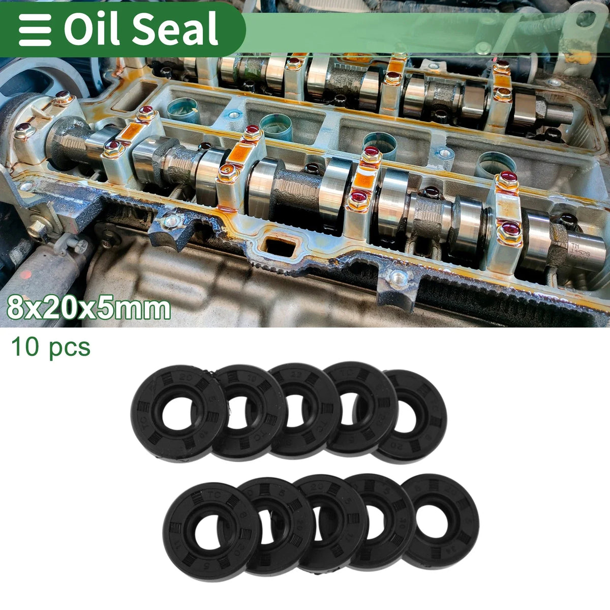 Oil Seal Ring for Various Models (8x20x5mm, NBR Rubber, High Pressure)