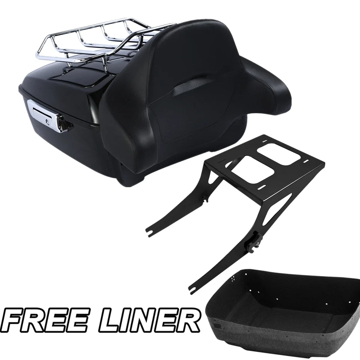 Trunk Backrest Pad Mount for Harley Fat Boy FLSTF 2008-2016