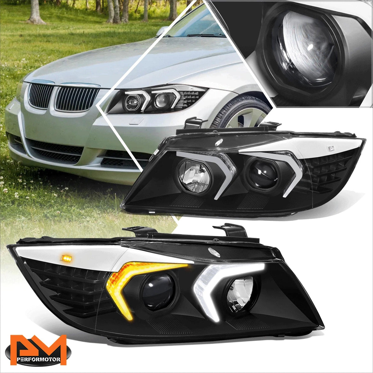 LED DRL Projector Headlights with Signal Function for BMW 3-Series 2005-2008
