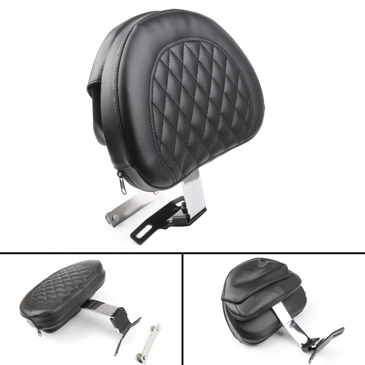 Backrest Pad for Harley Heritage Softail FLSTF 2007-2017 Chrome