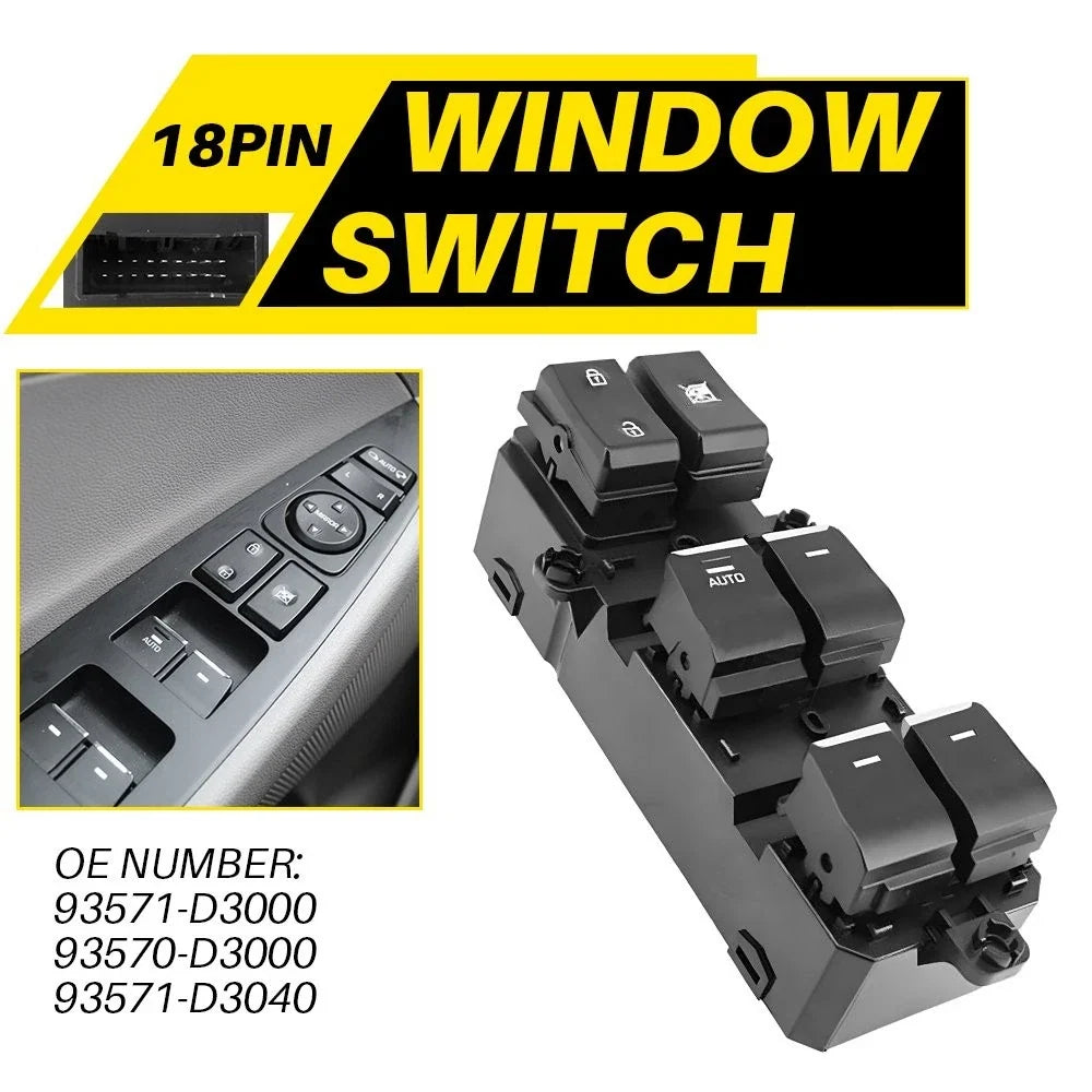 Left Door Master Power Window Switch 93571-D3000 for Hyundai Tucson (2016–2018)