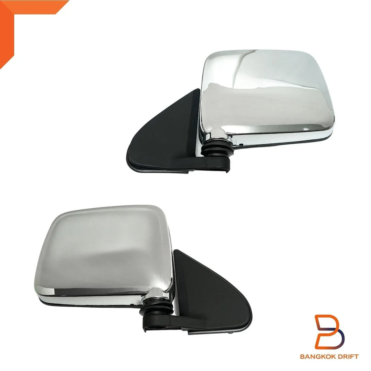 Side Door Mirror Set in Chrome for Nissan Navara D22 1997-2005