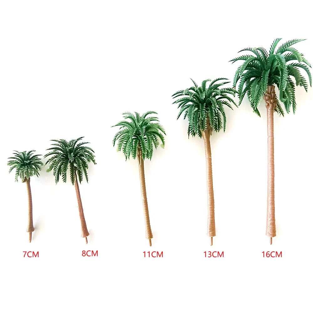Set of 10 Coconut Palm Trees for Scenic Train Railroad Landscapes