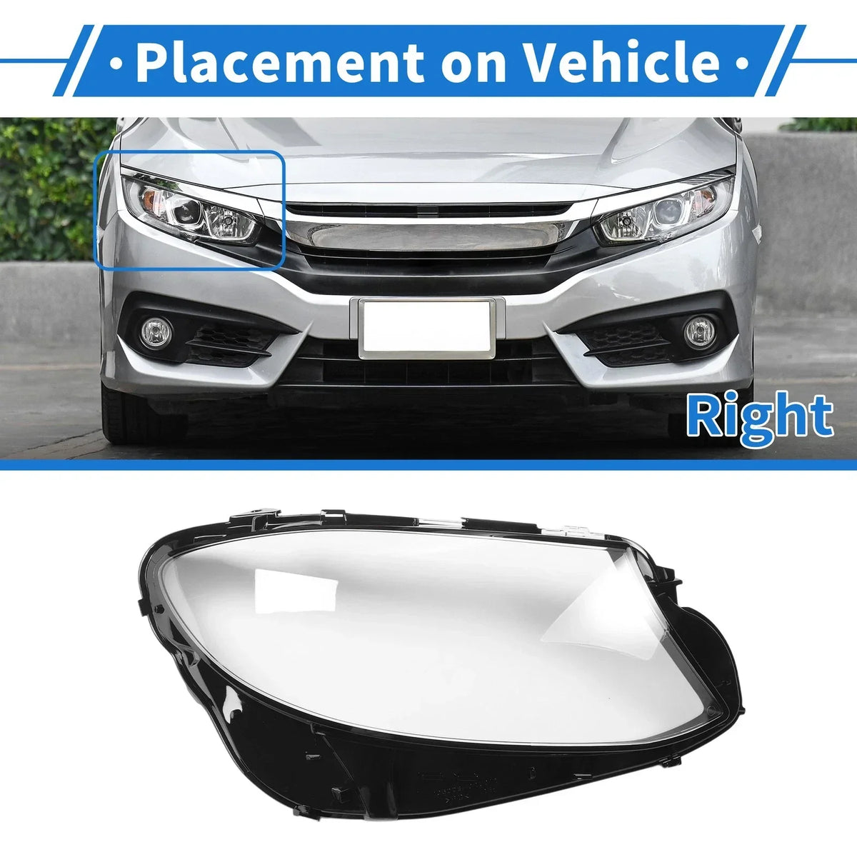 Front Right Headlight Lens Cover for 2016-2021 Mercedes-Benz E-Class