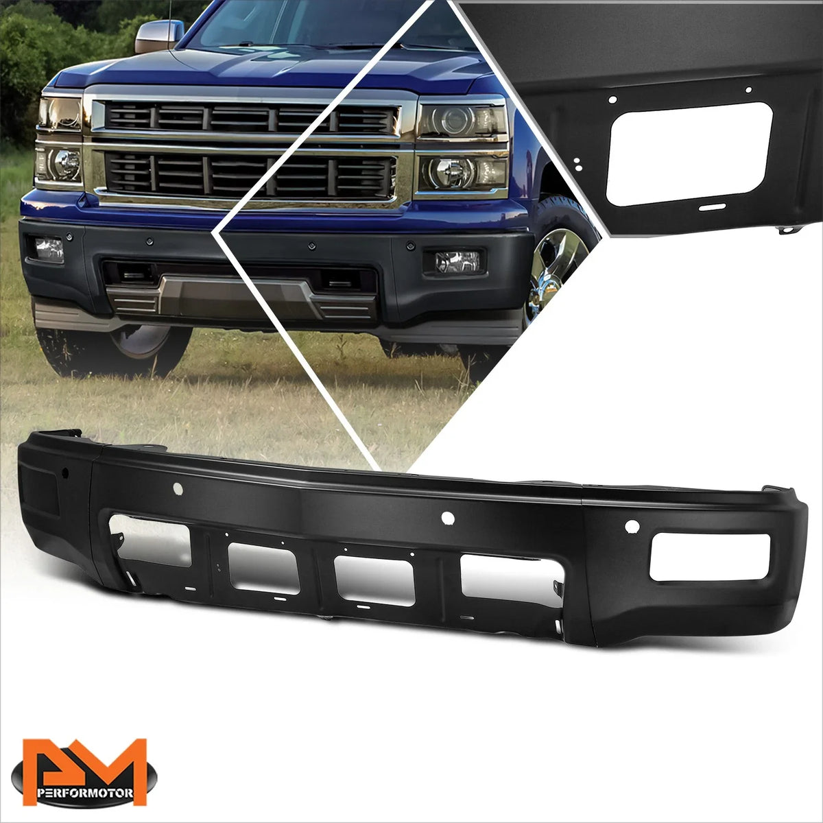 Front Bumper Face Bar w/ Fog Light Holes for 2014-2015 Silverado 1500