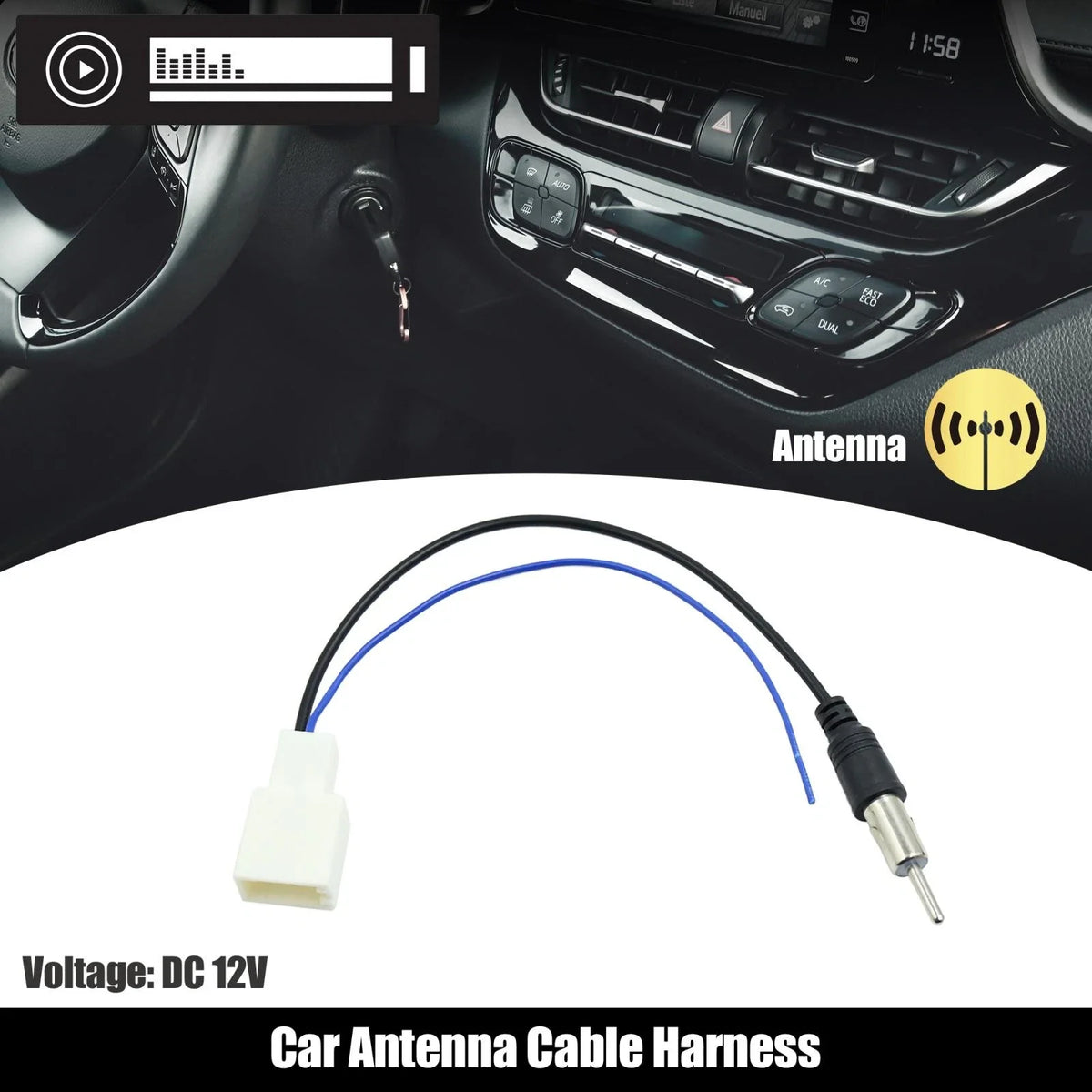 Antenna Wire Harness Adapter for Toyota (DC 12V)