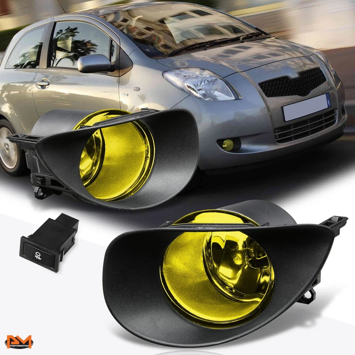 Amber Fog Lights with Switch for 2006-2008 Toyota Yaris Hatchback