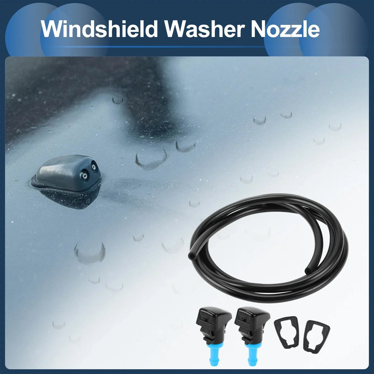 Washer Nozzle Set with Gasket & Fluid Hose for Dodge Grand 2004-2009