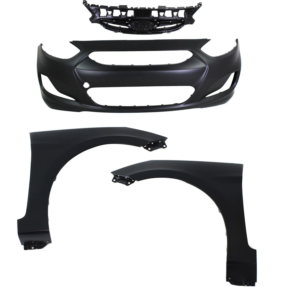 Bumper Cover Kit for Hyundai Accent (2012–2013) - 4 Pieces