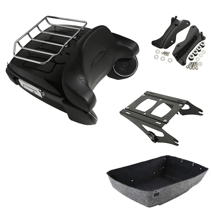 Backrest Pad with Light Rack Speakers for Harley Touring 2014-2026