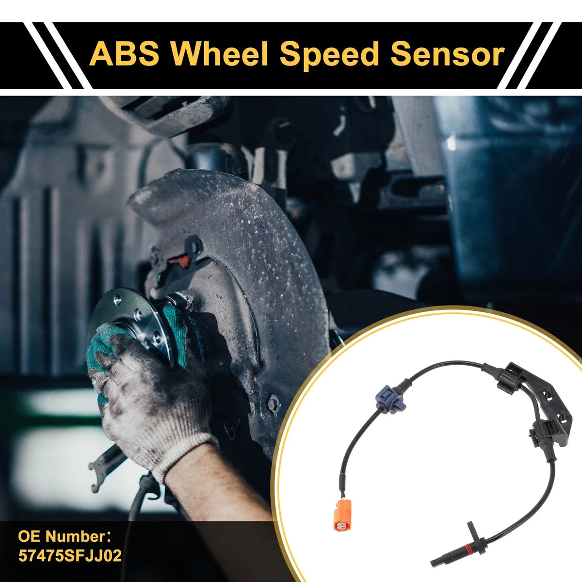 ABS Wheel Speed Sensor No. 57475SFJJ02 for Honda Civic (2016–2021) Rear Left
