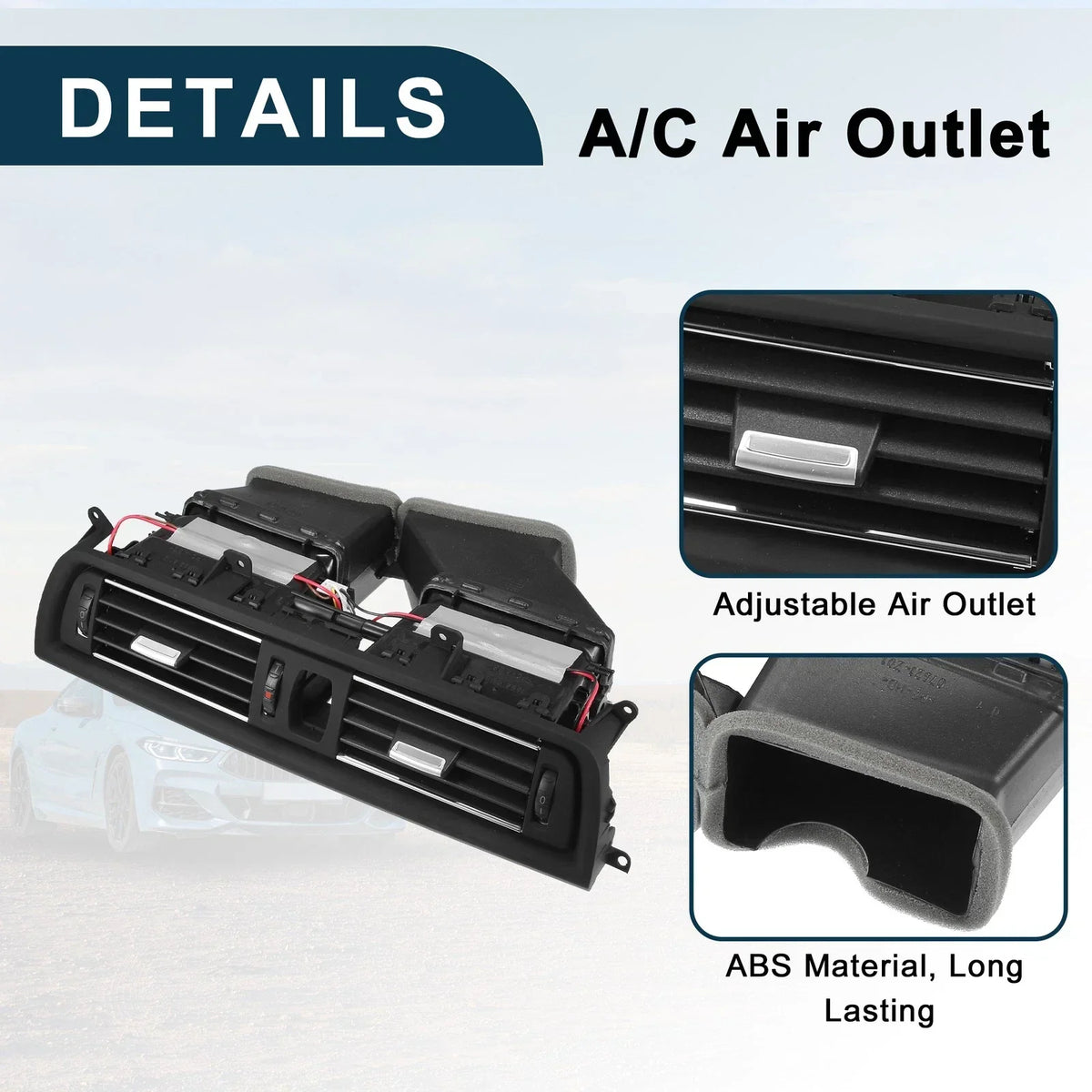 Black Grille Air Vent Panel for BMW 528i 2011-2016 AC