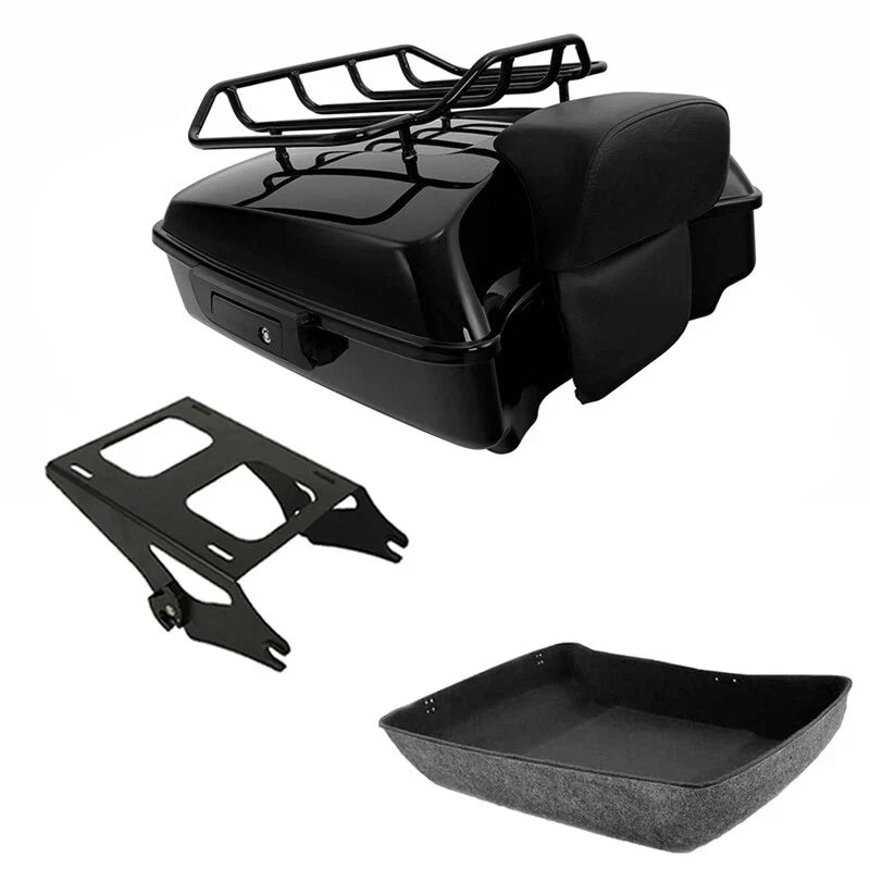 Chopped Trunk Backrest Luggage Rack Mount for Harley Street Glide 2014-2026
