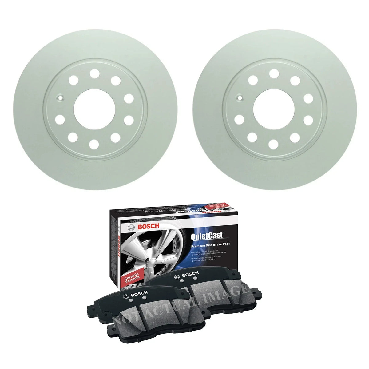 Set of 4 Bosch Ceramic Disc Brake Pads & 271mm Rotors for Audi A3, VW e-Golf (2013–2020)