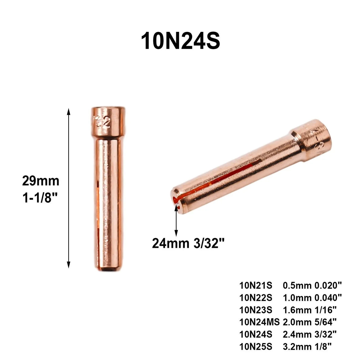 Set of 10 TIG Gas Lens for Welding 17GL332 10N24S 3/32